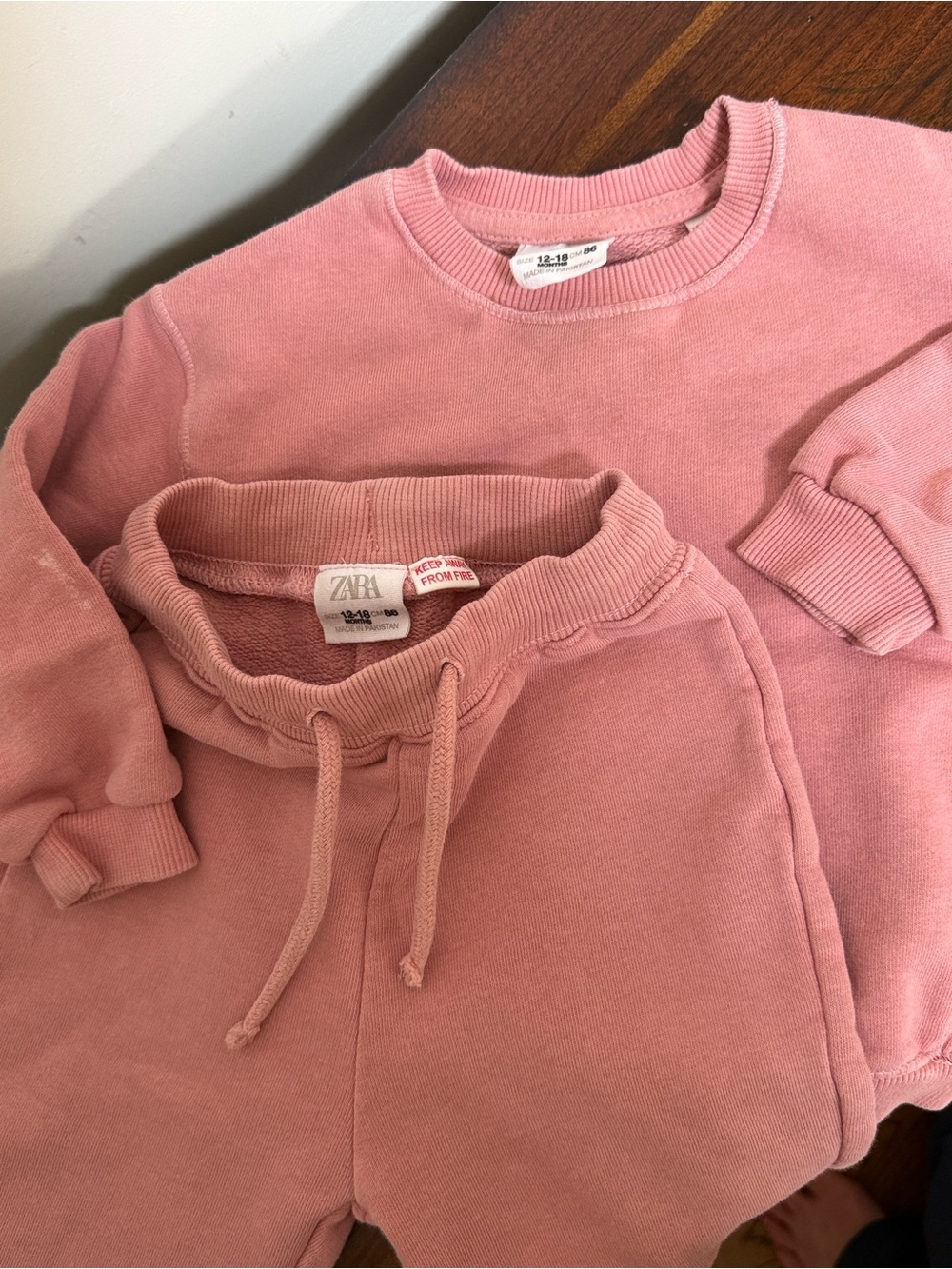 Zara Kids Dusty Pink Sweatshirt & Jogger Set